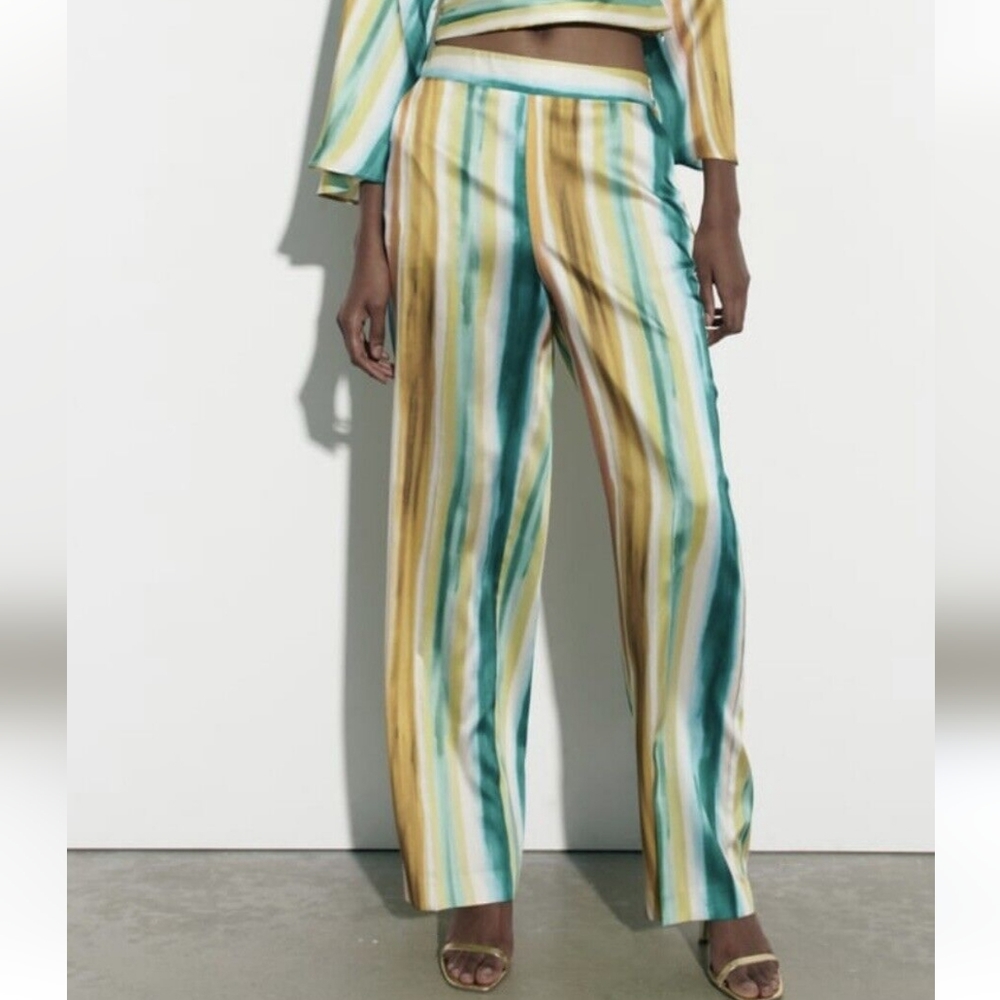 NWT Zara Striped Multi-colored Pants